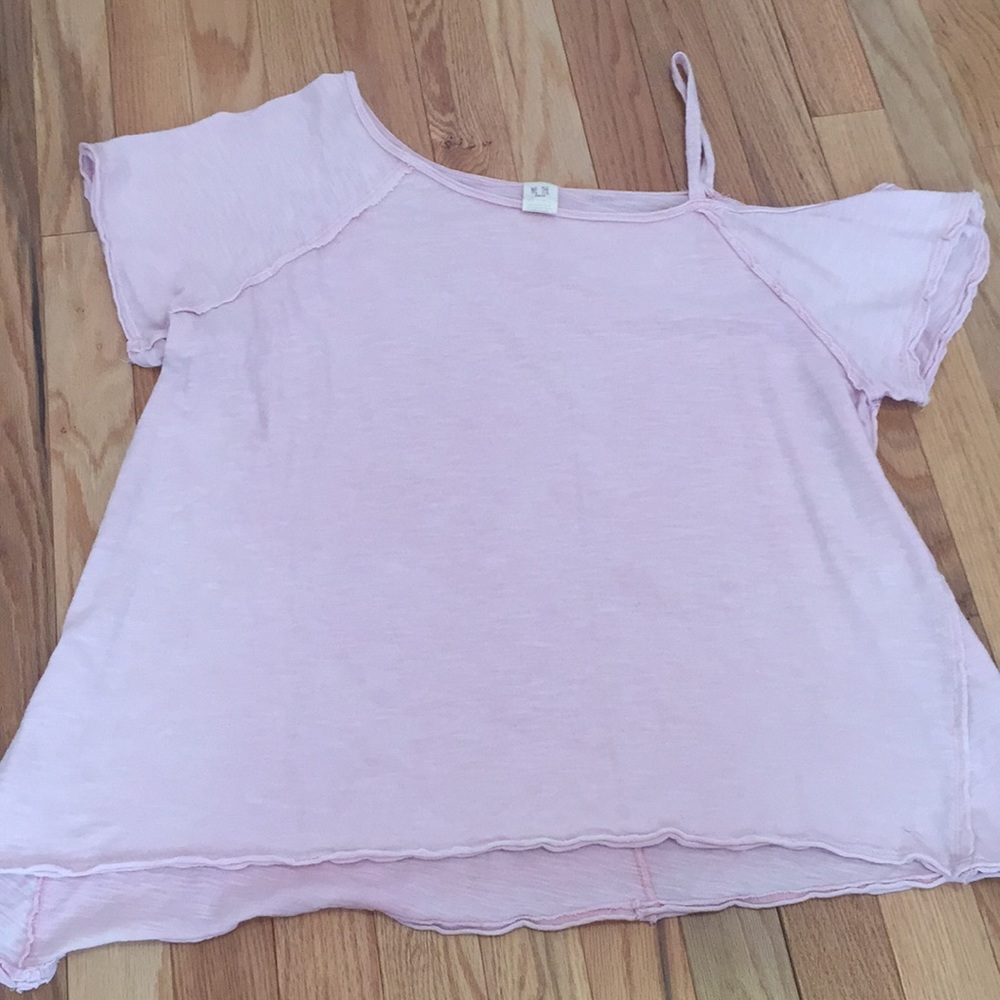 Pink Free People asymmetrical top